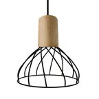 Lampa wisząca MODERNO czarna z drewnem GU10 LIGHT PRESTIGE