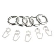 Kółka z agrafką do mini karnisza 10 szt. chrom