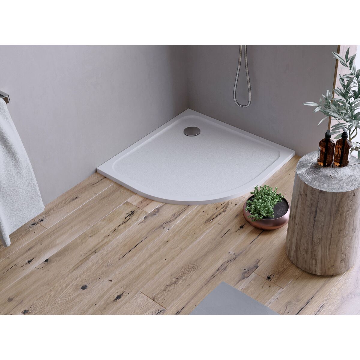 Brodzik do kabiny prysznicowej płaski Easy 90 x 90 cm Sensea