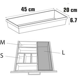 Pojemnik do szuflad 45 x 20 x 6.7 cm biały Delinia iD