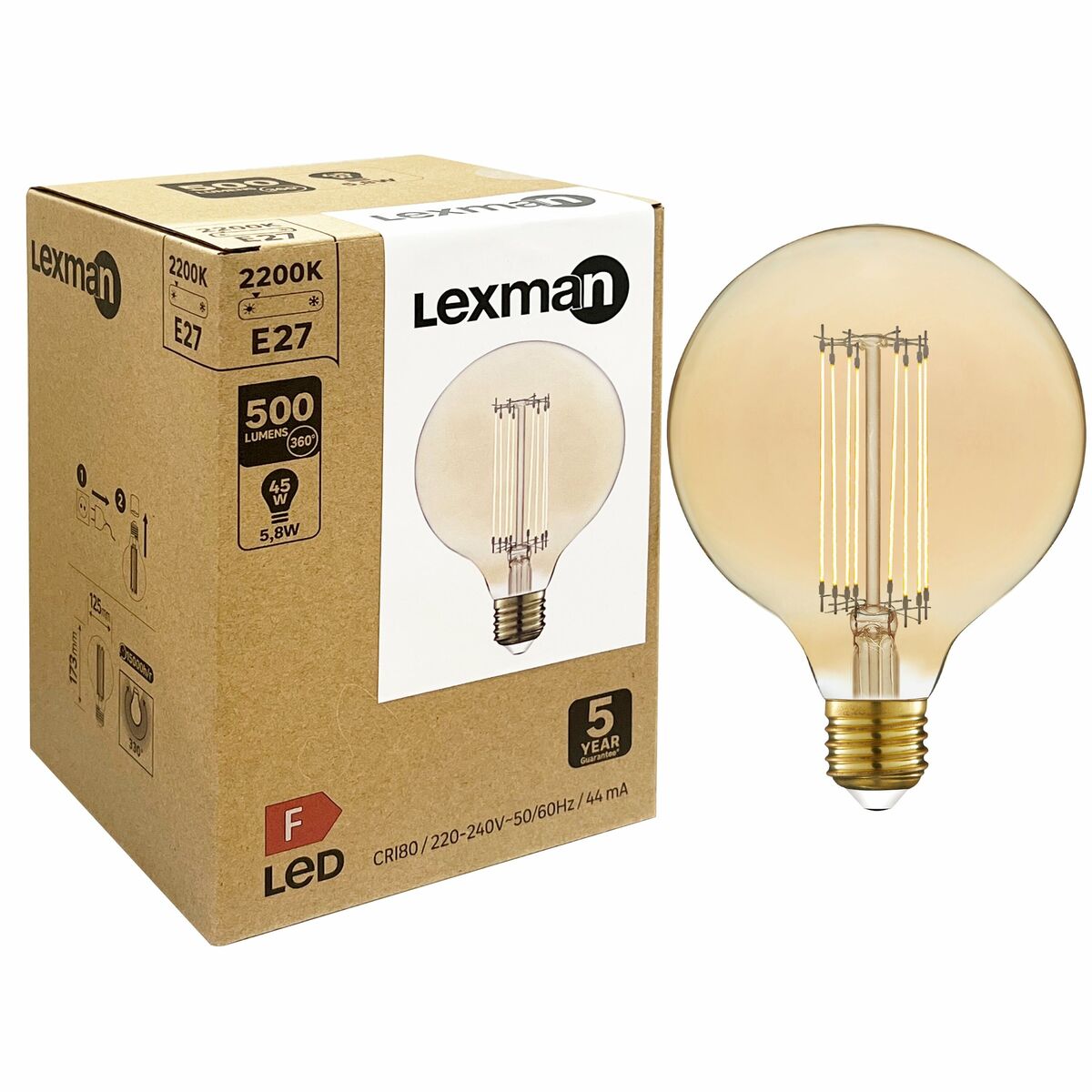 Żarówka dekoracyjna LED E27 5,8 W = 45 W 500 lm Lexman