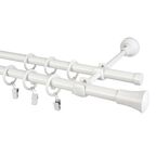Karnisz TULUZA 160 cm podwójny biały 16 mm metalowy