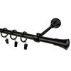 Karnisz TULUZA 160 cm pojedynczy czarny 16 mm metalowy