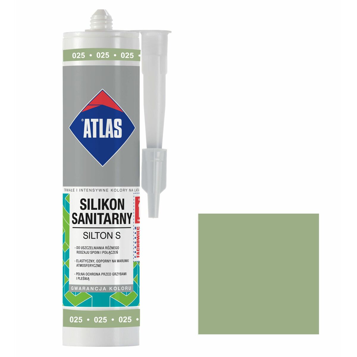 Silikon sanitarny  025 280 ml Jasny zielony Atlas