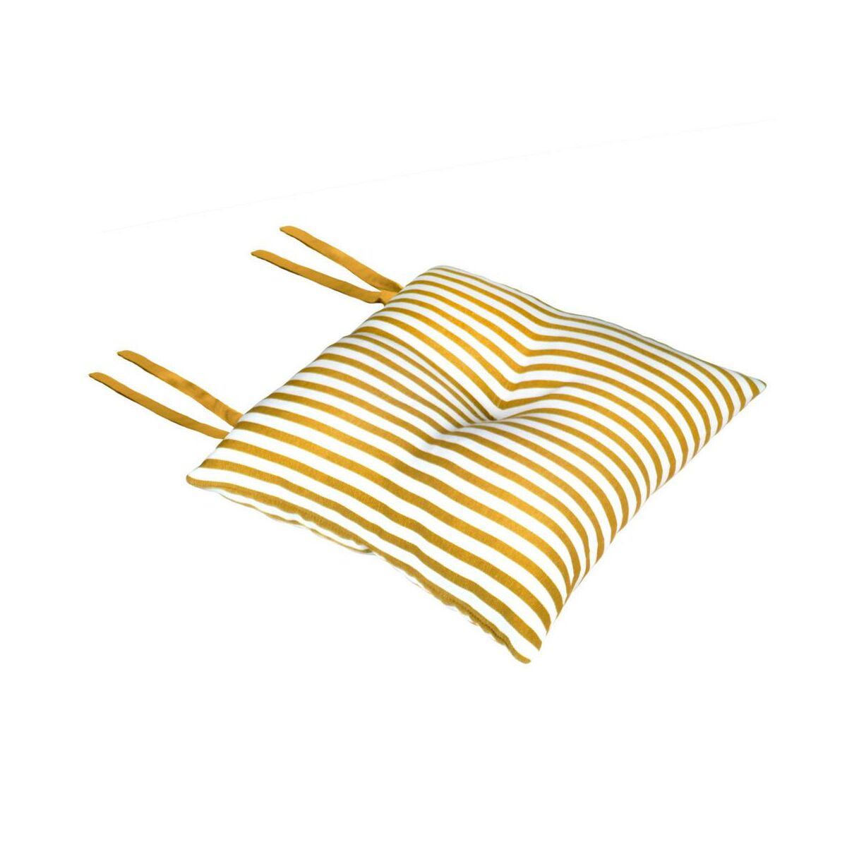 Poduszka na krzesło Silla Paski żółta 40 x 40 x 8 cm