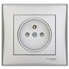 Gniazdo pojedyncze 2P + Z SEDNA aluminium SCHNEIDER