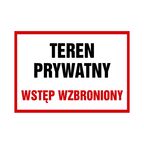 Znak informacyjny TEREN PRYWATNY