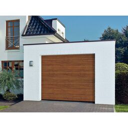 Brama garażowa segmentowa z napędem Isomatic 42 złoty dąb 2500x2125 mm Hormann