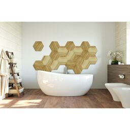 Panel ścienny drewniany jesionowy Hexagon naturalny 30x30 cm