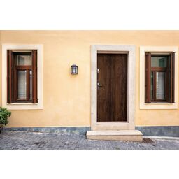 Drzwi zewnętrzne stalowe wejściowe Artemida Orzech 90 Prawe