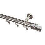 Karnisz TERSO 160 cm podwójny nikiel 19 mm metalowy