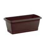Skrzynka balkonowa 39.2 x 18.5 cm plastikowa brązowa z podstawką ISE400P PROSPERPLAST