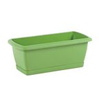 Skrzynka balkonowa 39.2 x 18.5 cm plastikowa zielona z podstawką ISE400P PROSPERPLAST