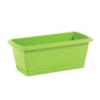Skrzynka balkonowa 39.2 x 18.5 cm plastikowa zielona z podstawką ISE400P PROSPERPLAST