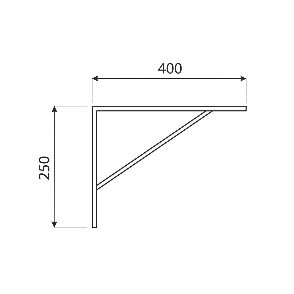 Wspornik półki 25 x 40 cm wzmocniony WSWP biały Velano