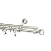 Karnisz PRADO KULA CRYSTAL 200 cm podwójny srebrny 19 mm metalowy