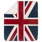 Pled UNION JACK biało-granatowy 130 x 150 cm