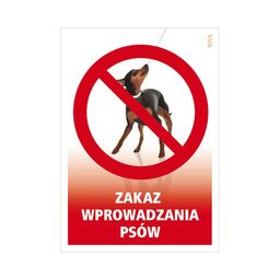 Znak informacyjny 'Zakaz wyprowadzania psów' 14.8x21 cm