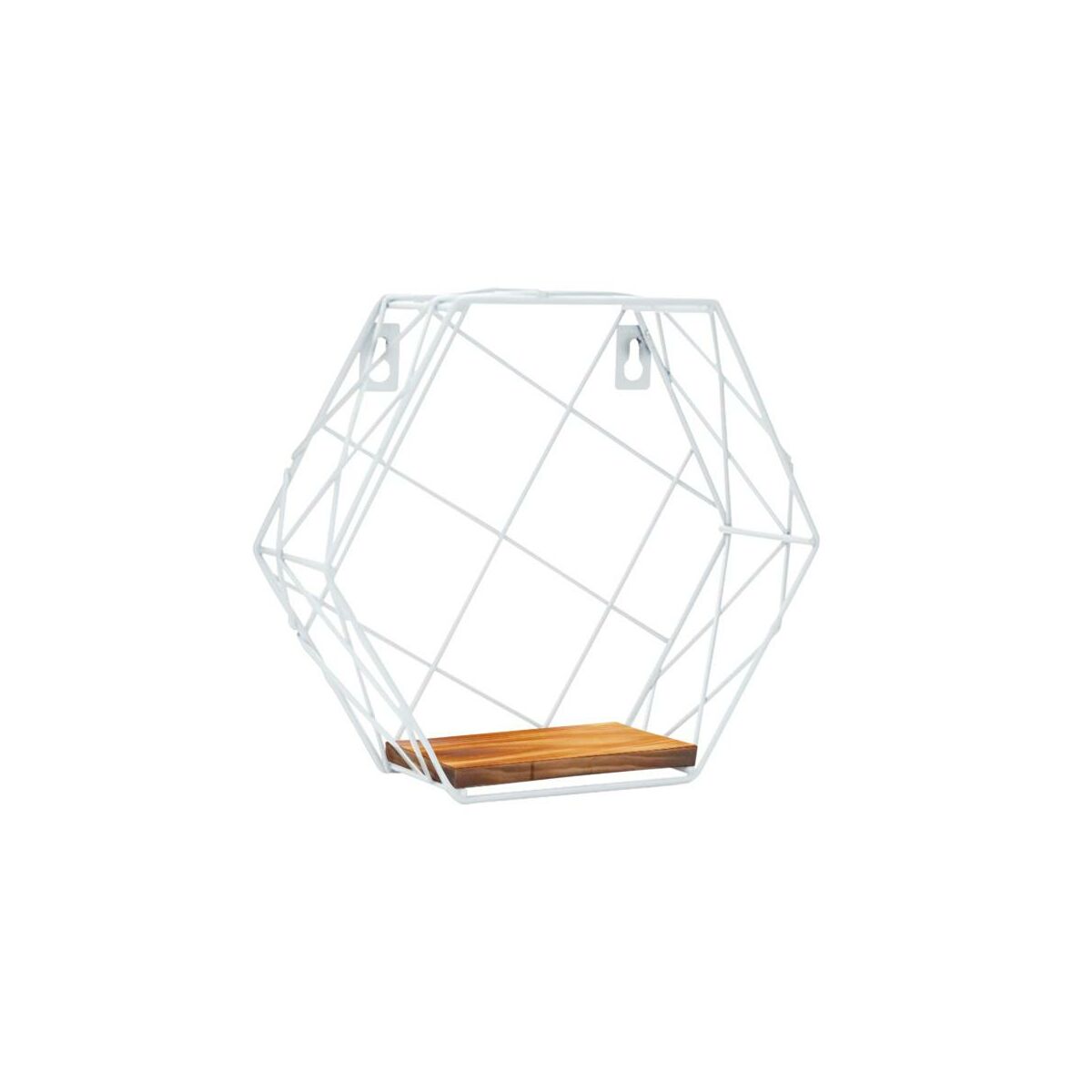 Półka ścienna dekoracyjna metalowa Hexagon biała Spaceo