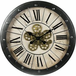 Zegar ścienny Metal czarny śr. 57.6 cm
