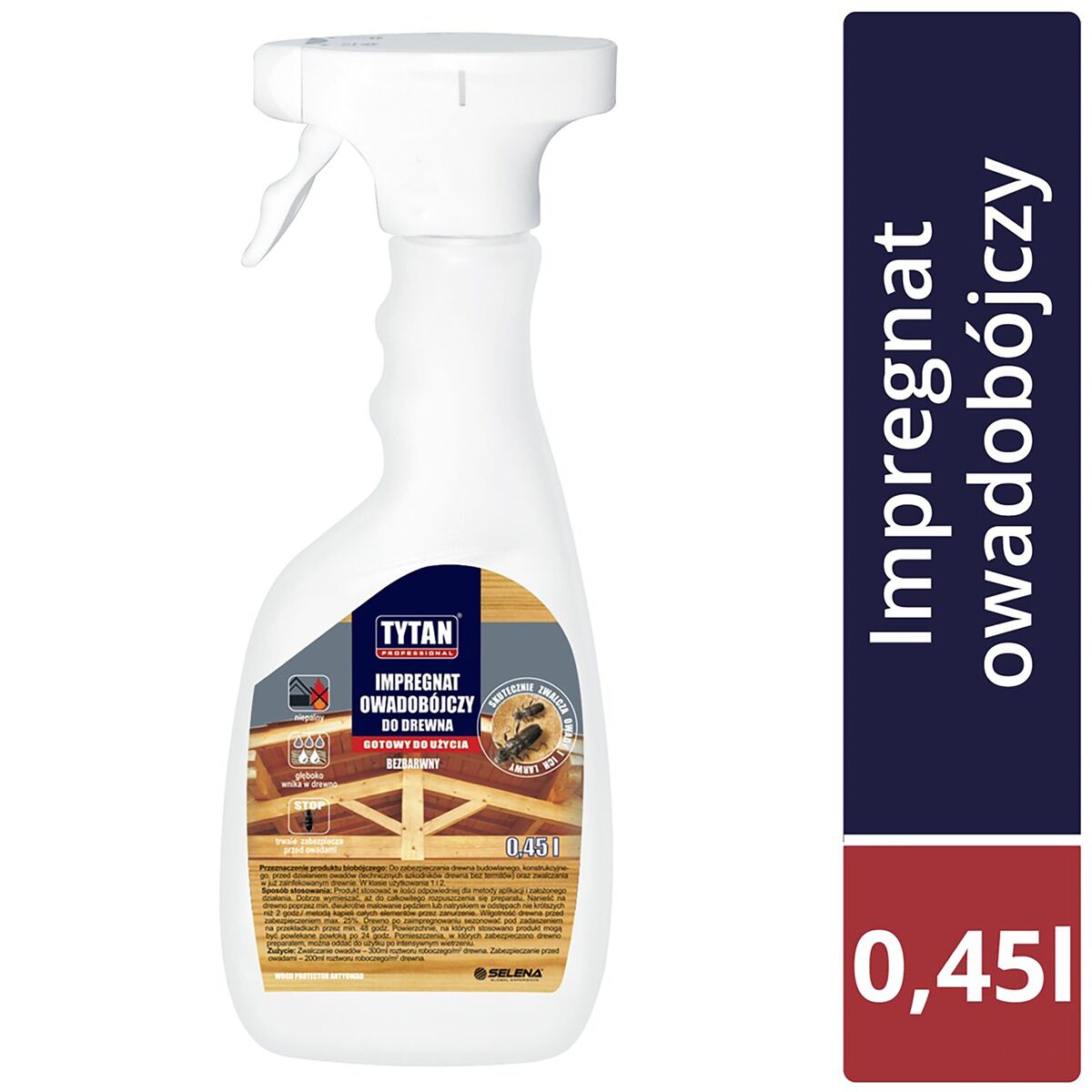 Impregnat do drewna OWADOBÓJCZY 0.45 l TYTAN PROFESSIONAL