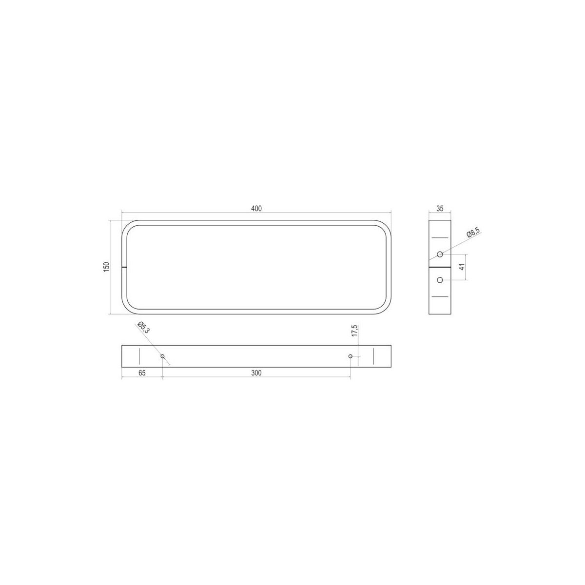 Wspornik blatu czarny 40 x 15 Rejs
