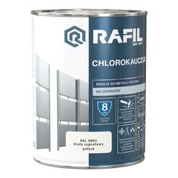 Emalia do metalu i betonu CHLOROKAUCZUK 0.9 l Biały sygnałowy RAL 9003 RAFIL