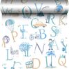 Tapeta dla dzieci ABC niebieska winylowa na flizelinie