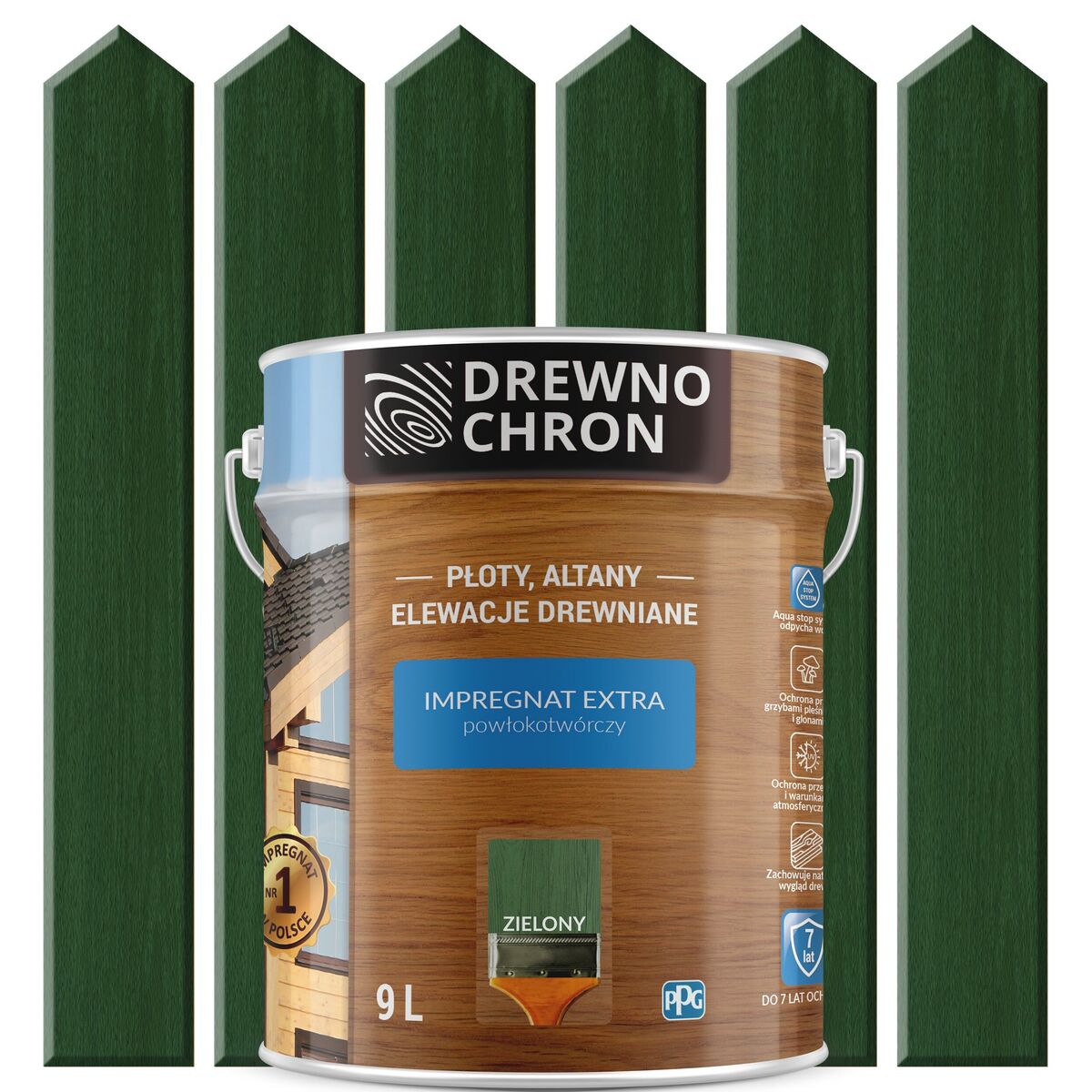 Impregnat do drewna EXTRA 9 l Zielony DREWNOCHRON