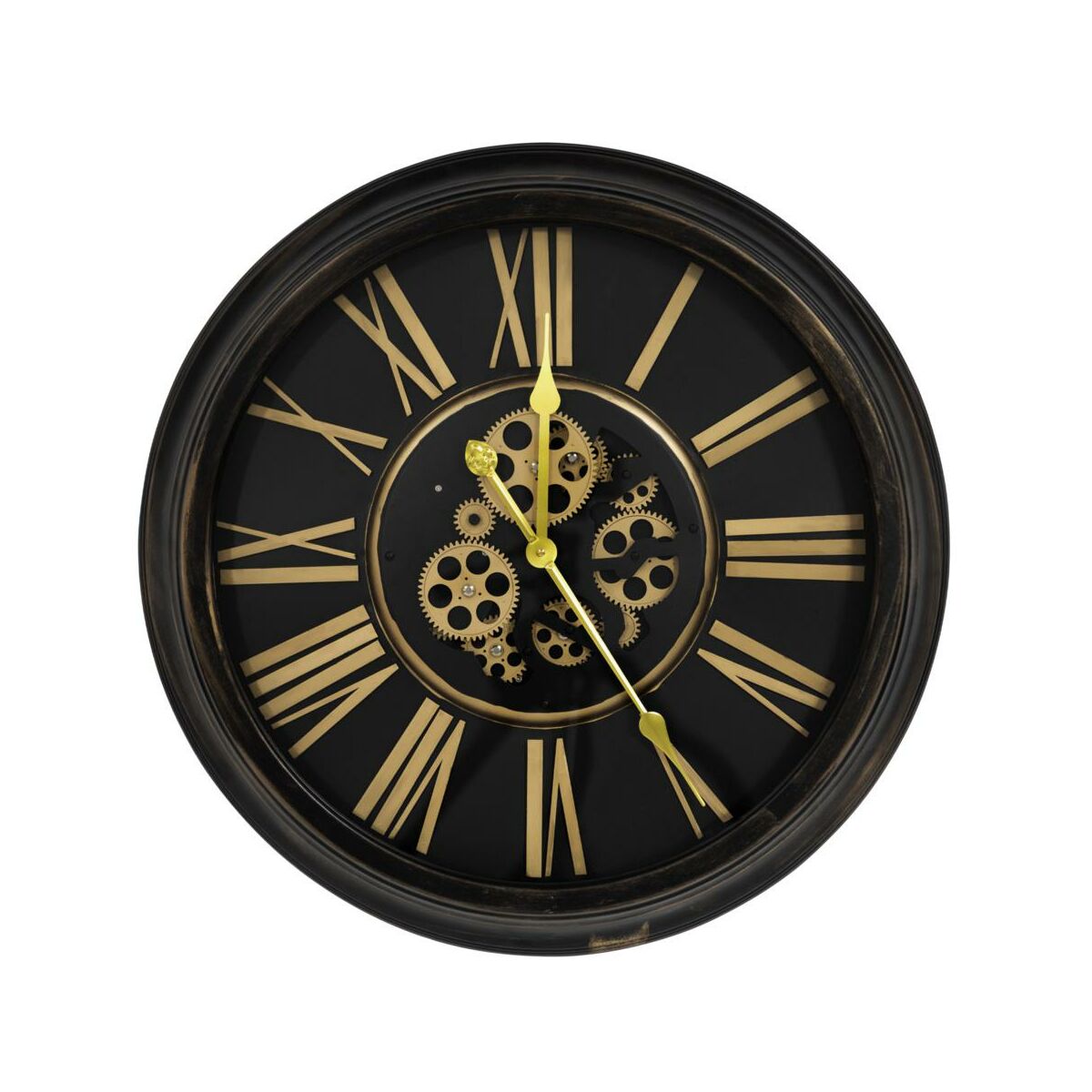 Zegar ścienny 12 śr. 64 cm czarno-złoty