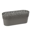 Osłonka na doniczki 30 x 11.7 cm plastikowa antracytowa ROSA