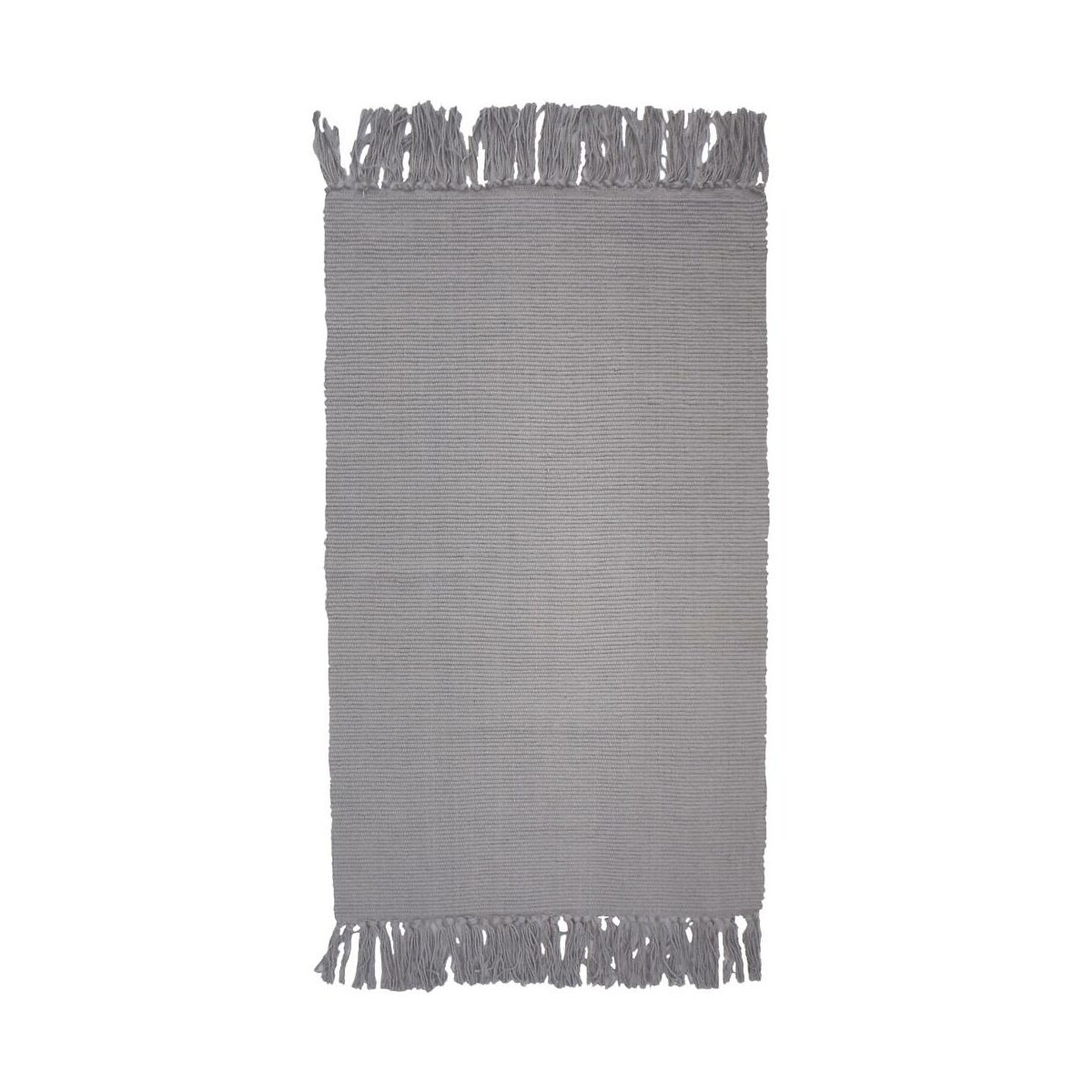 Dywan z frędzlami bawełniany Basic jasnoszary 50 x 80 cm Inspire