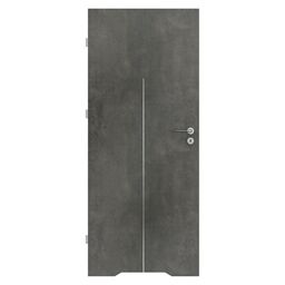 Drzwi wewnętrzne łazienkowe z podcięciem wentylacyjnym Line Beton ciemny 80 Lewe Porta