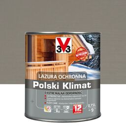 Lazura do drewna Polski Klimat Ekstremalna odporność 0.75 l Szary V33