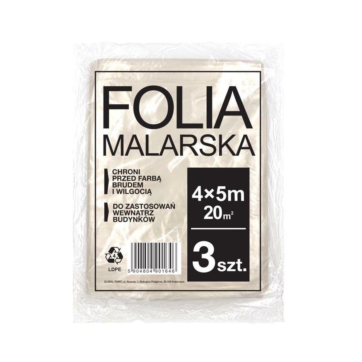 Folia malarska 3 szt. 4 x 5 m Dexter