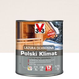 Lazura do drewna Polski Klimat Ekstremalna odporność 0.75 l Biały alpejski V33