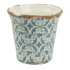 Osłonka ceramiczna 14.5 x 14.5 cm biało-niebieska 985283