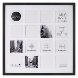 Multiramka Milo na 16 zdjęć insta 53 x 53 cm czarna MDF Inspire