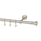 Karnisz MONACO 240 cm pojedynczy nikiel mat 19/16 mm metalowy