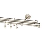 Karnisz MONACO 160 cm podwójny nikiel mat 19/16 mm metalowy