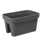 Donica balkonowa na balustradę 45 x 29 cm plastikowa antracytowa LOBELIA