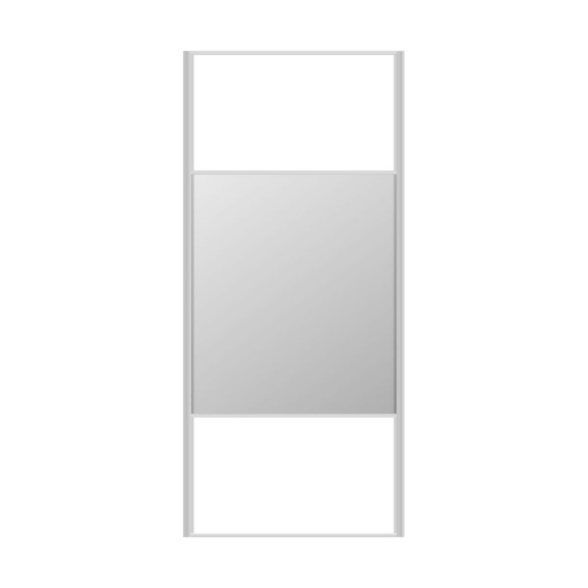 Drzwi przesuwne do szafy 98.7 cm biały połysk z lustrem rama biała Spaceo