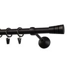Karnisz SYCYLIA 240 cm pojedynczy czarny mat 20 mm metalowy