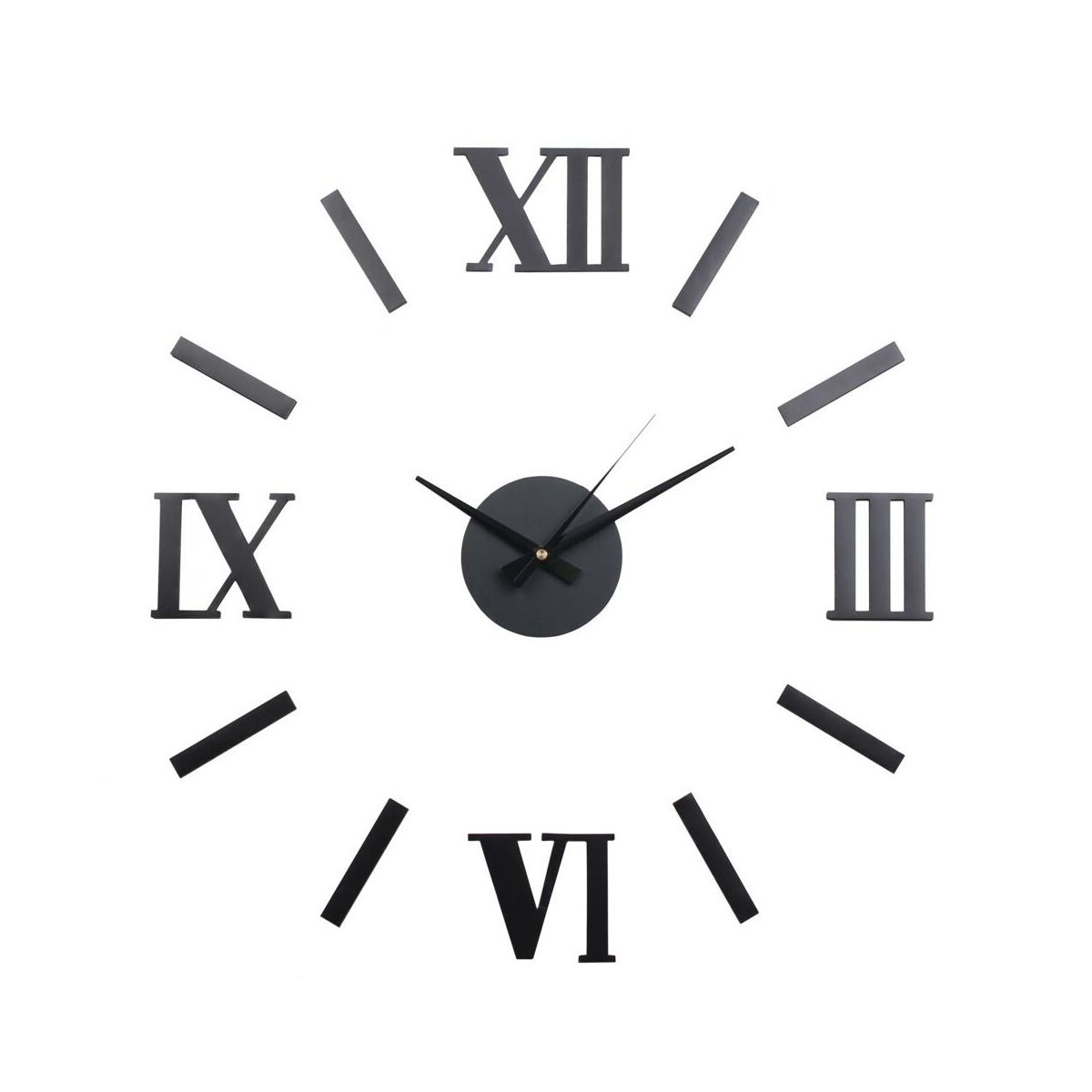 Zegar ścienny naklejany Sticker Romer śr. 60 cm czarny