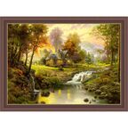 Obraz PEJZAŻ Z SARNAMI THOMAS KINKADE 78.4 x 58.4 cm NIELSEN