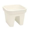 Donica balkonowa na balustradę 29 x 29 cm plastikowa kremowa LOBELIA