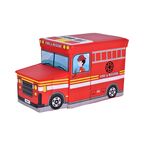 Pufa dziecięca AUTO STRAŻ POŻARNA CZERWONA 55 X 26 X 31 CM