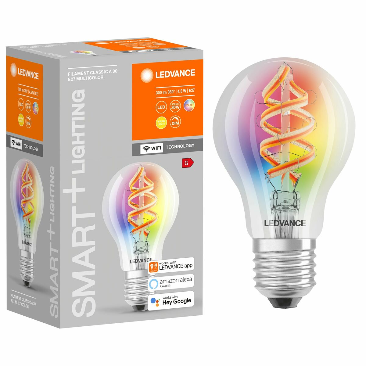 Żarówka Smart LED E27 4,5 W =  30 W 300 lm RGBW DIM Ledvance