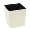 Doniczka plastikowa 19 x 19 cm kremowa JUKA LAMELA
