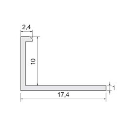 Profil do glazury zewnętrzny aluminium 10 mm / 2.5 m Srebrny Cezar